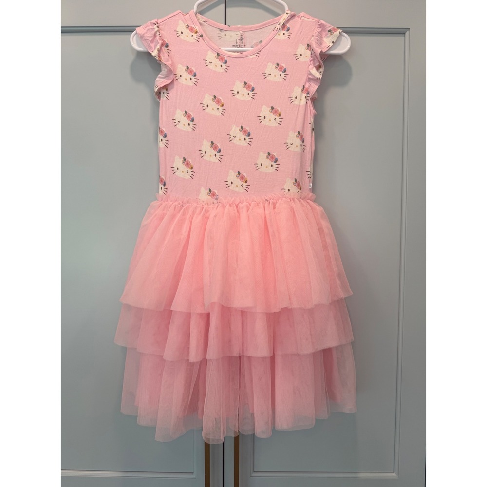 Posh Peanut Hello Kitty Pink Tutu Dress Tiered Tulle Flutter Sleeve 10Y-12Y NEW